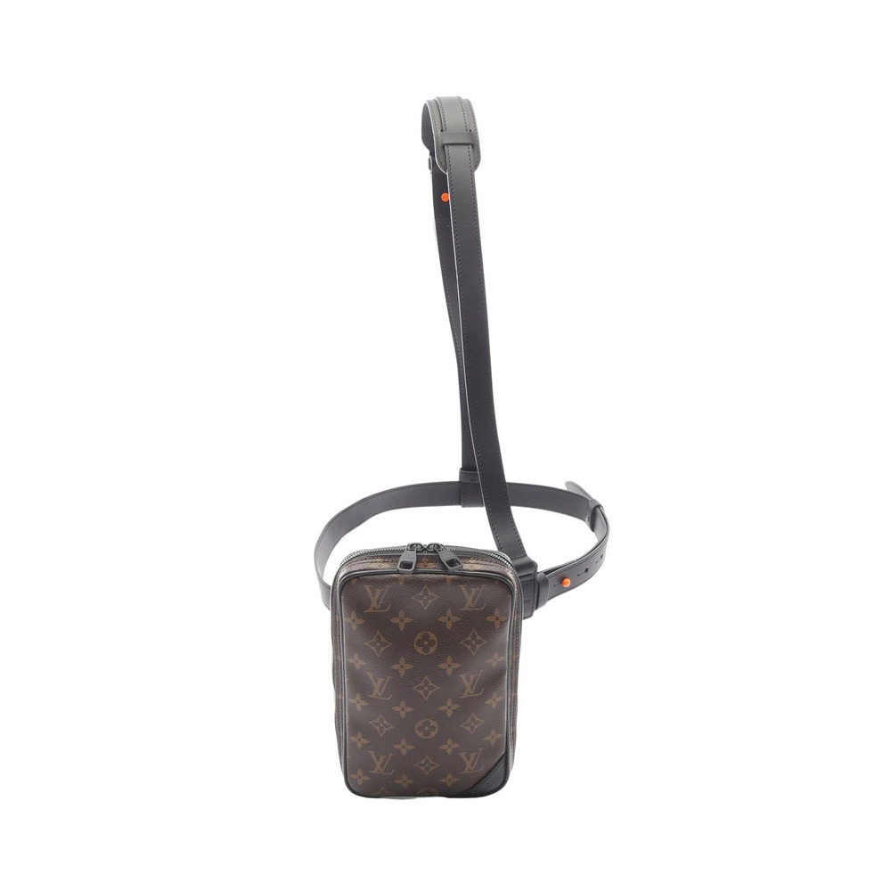 Louis Vuitton Utility Side Bag Waist Leather Monogram Solar Brown Black